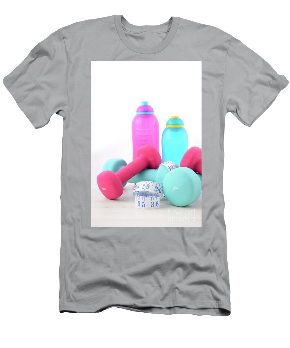 4 Health and Fitness Concept with Feminine Dumbbells Milleflore Images T-Shirt