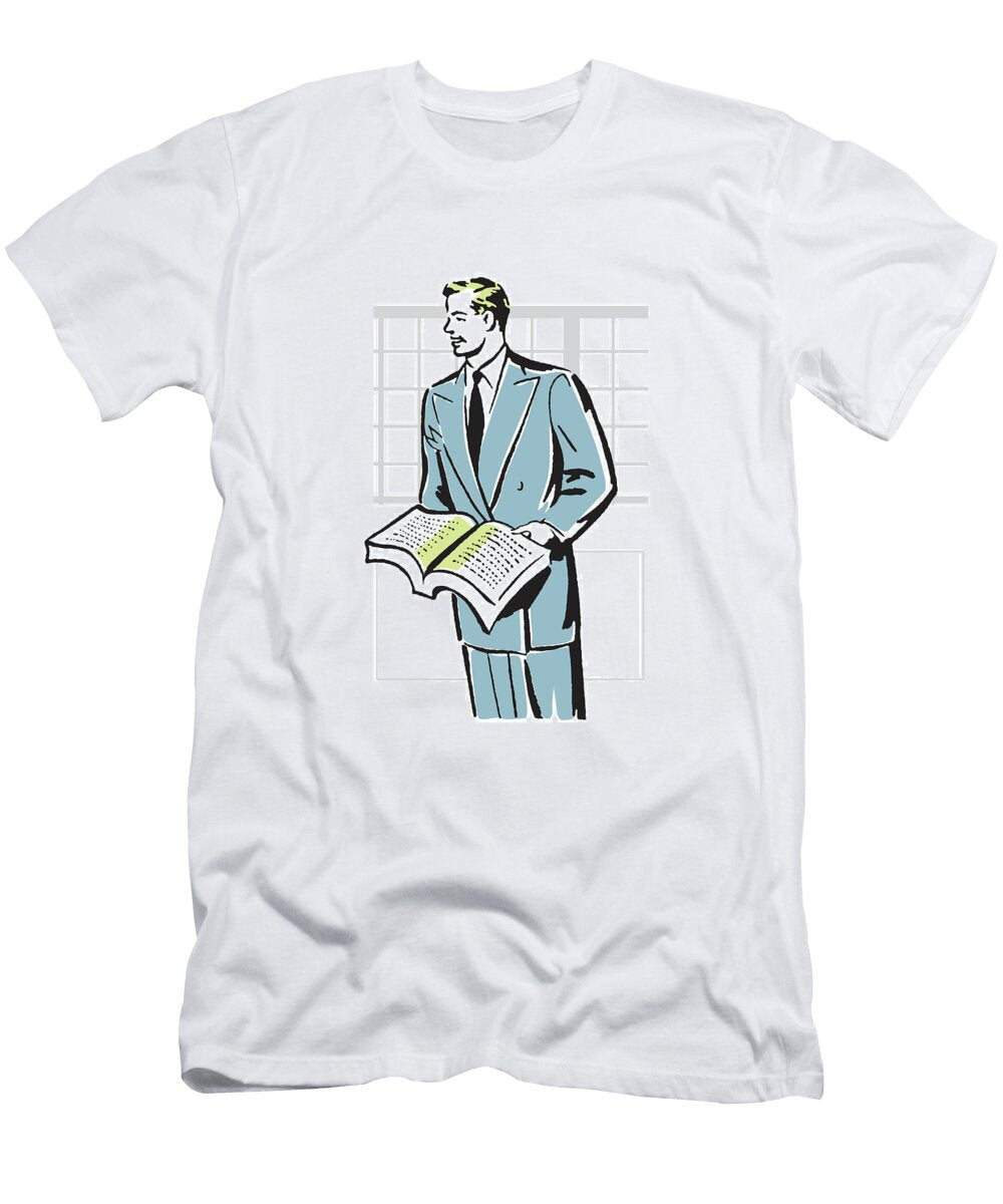 4 Man Holding Large Open Book Csa Images T-Shirt
