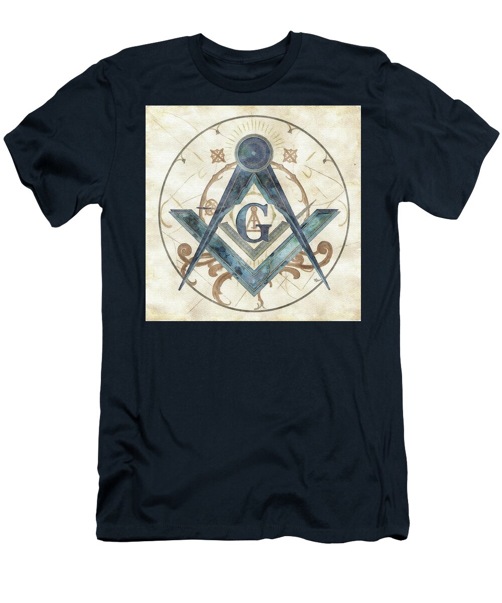 4 Masonic Symbol with Compass and Square Pierre Blanchard T-Shirt