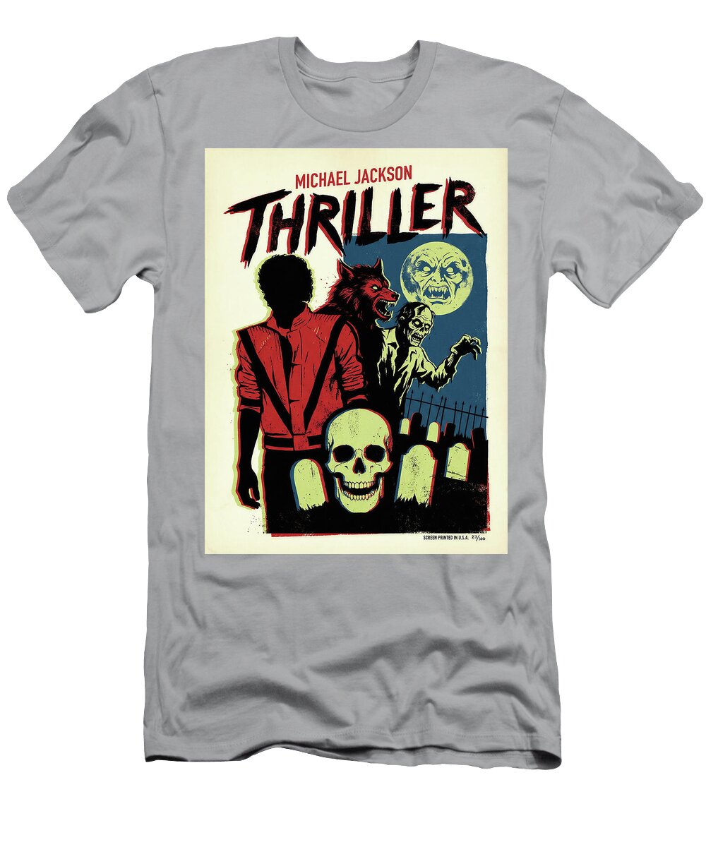 4 Michael Jackson Thriller Minimal Music Poster Retro Vintage Singer Band Art Sampadart Gallery T-Shirt