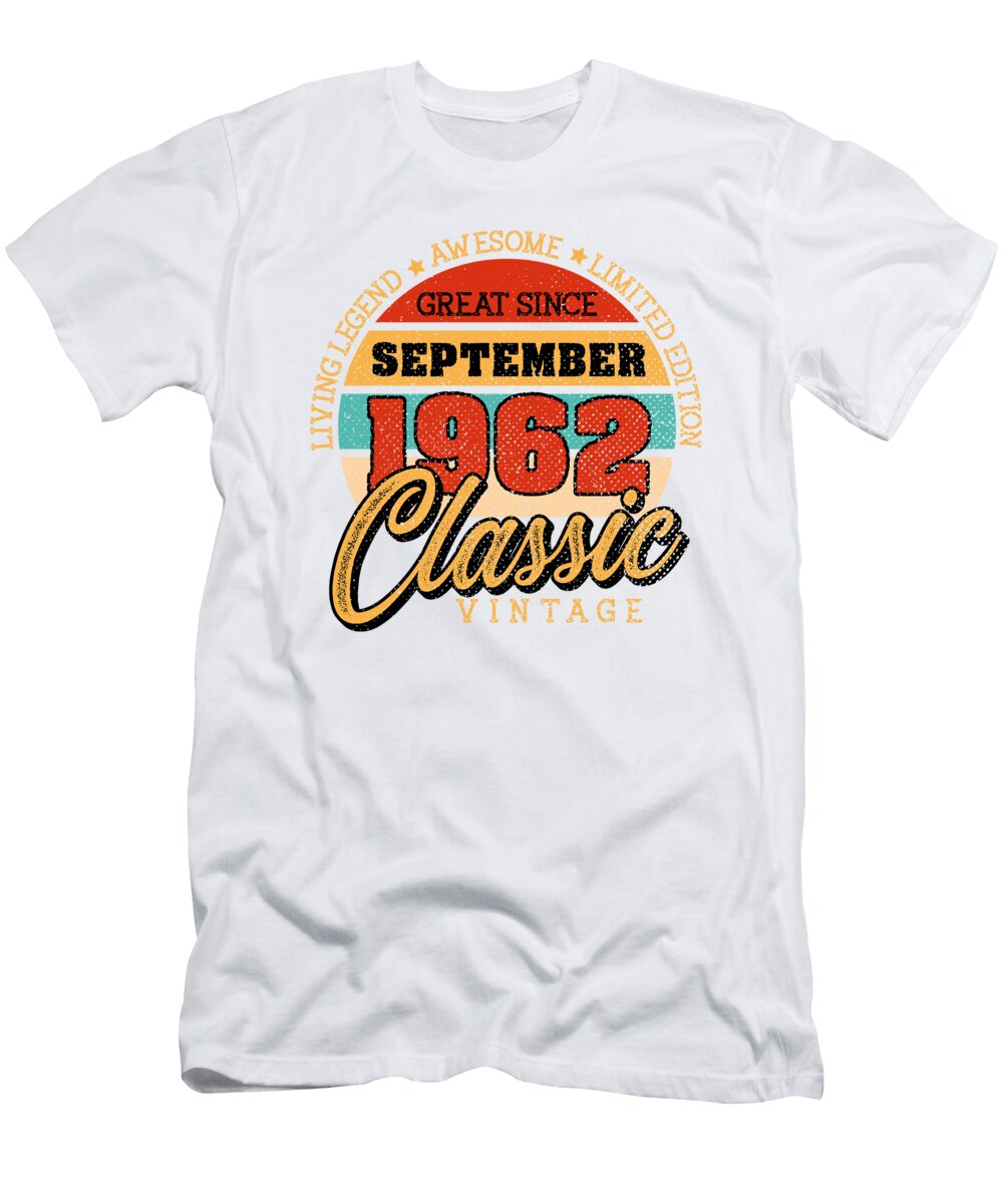 4 Retro 60 Years September 1962 Birthday Vintage Bday Classic Toms Store T-Shirt