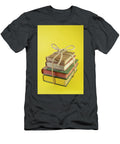 4 Stacked Books Tied with a Jute Rope Levitating on Yellow Dorin Puha T-Shirt