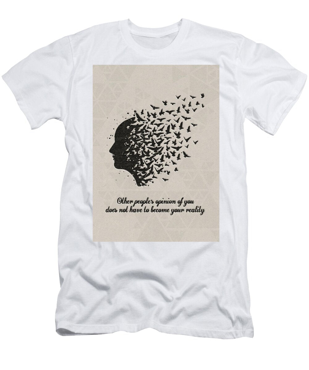 4 Watercolor Free Mind Quote 1 Watercolor Print Flying Birds Quote Meditation Art Yoga Print Psycholog Leith Huber T-Shirt