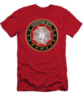 4th Degree Secret Master or Master Traveler Jewel on Red Leather Serge Averbukh T-Shirt