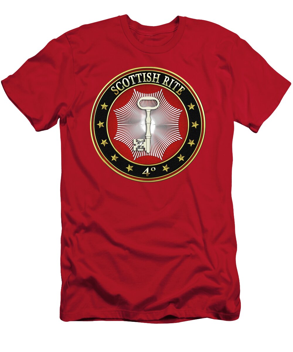 4th Degree Secret Master or Master Traveler Jewel on Red Leather Serge Averbukh T-Shirt