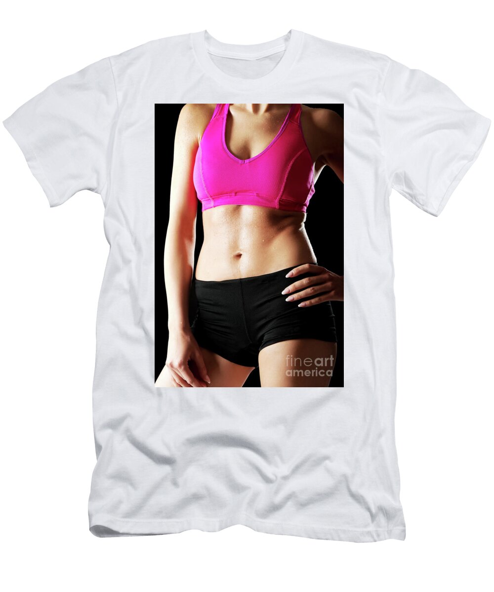5 Athletic Young Woman on the Gym Piotr Marcinski T-Shirt