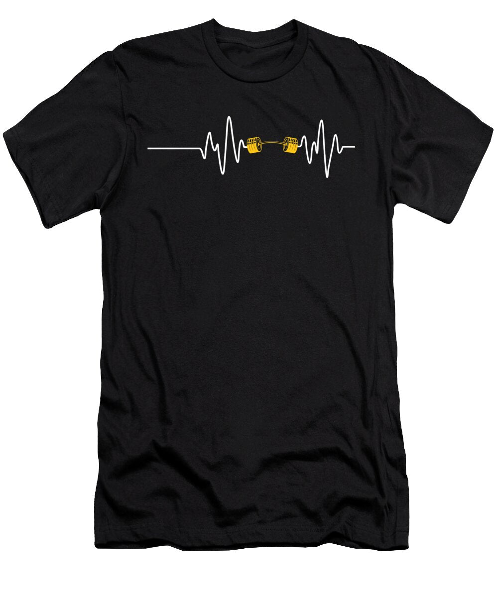 5 Barbell Workout Weightlifting Heartbeat Elia Marts T-Shirt
