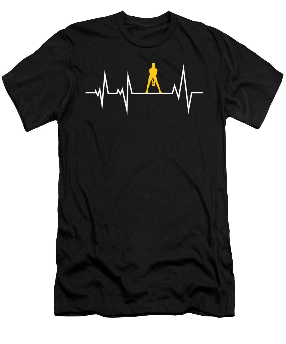 5 Kettlebell Workout Weightlifting Heartbeat Elia Marts T-Shirt