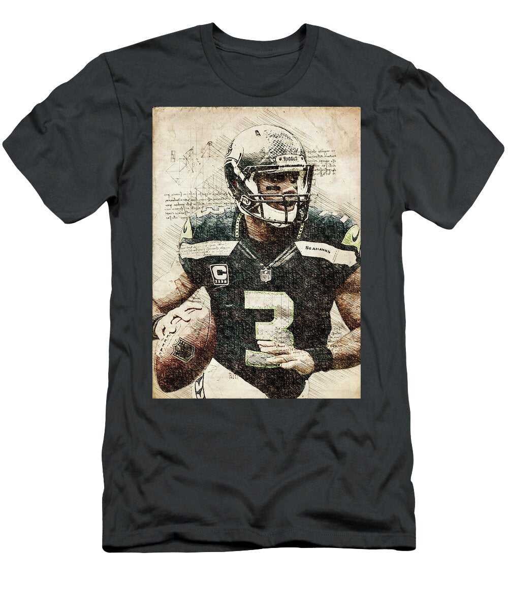 5 NFL Russell Wilson Russellwilson Russell Wilson Seattle Seahawks Player American Football Wrenn Huber T-Shirt