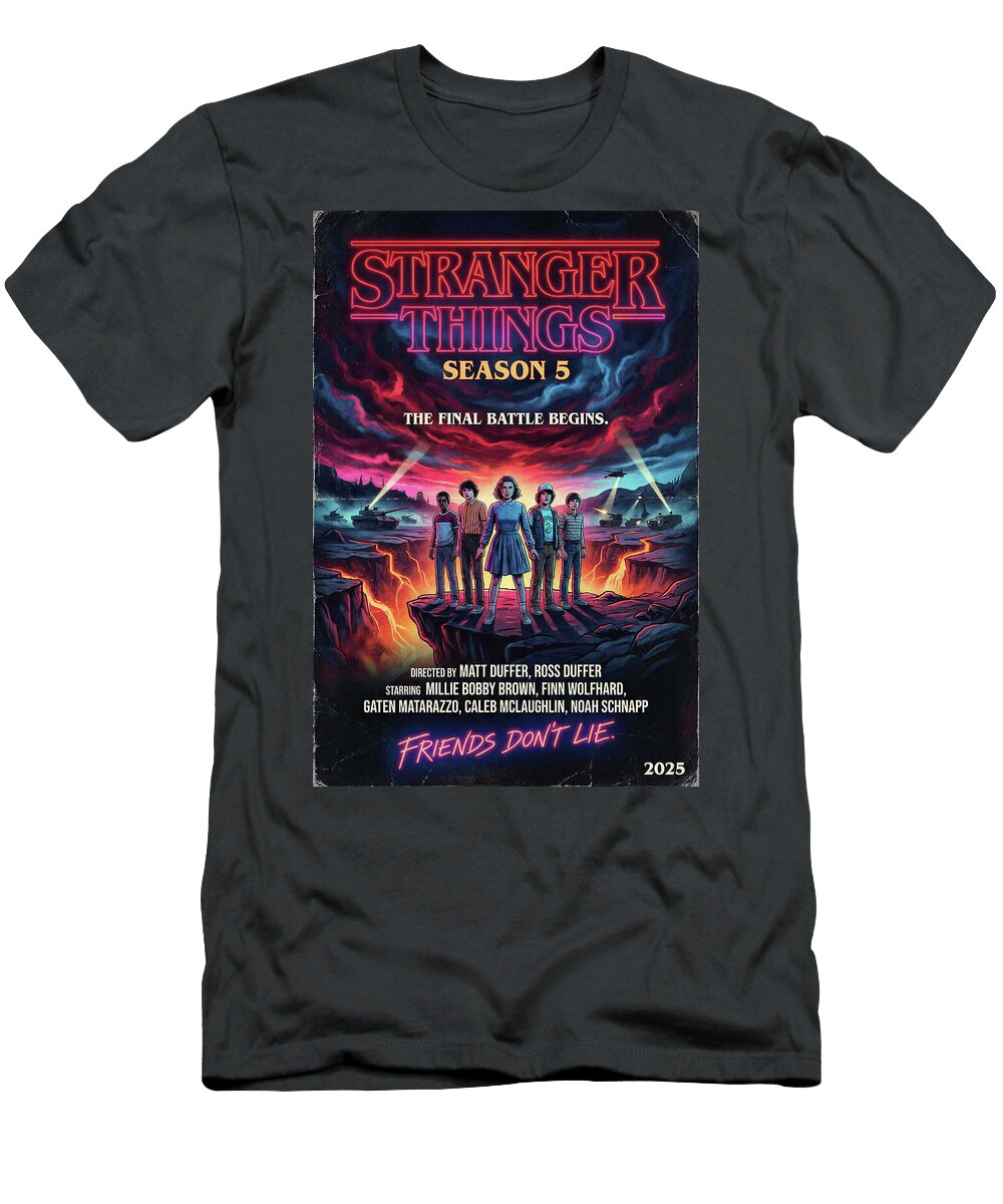 5 Stranger Things Season 5 Minimal Series Poster Vintage Style 1980s Sampadart Gallery T-Shirt