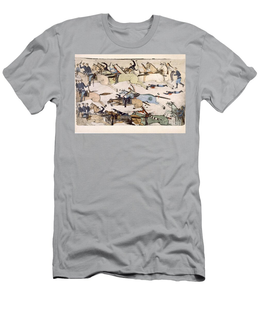 6 Retreat of Major Marcus Renos Command Ink on Paper Amos Bad Heart Buffalo T-Shirt