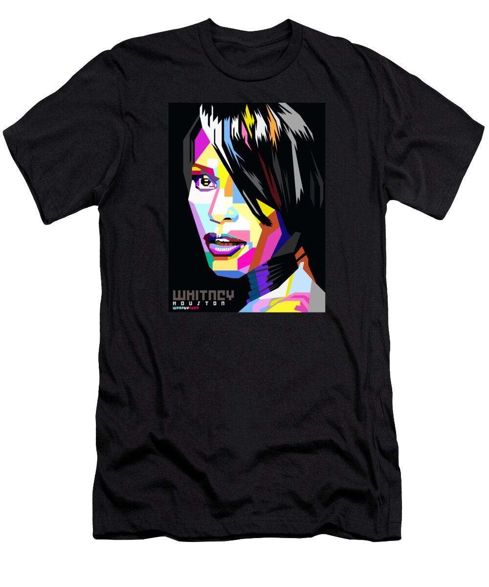 6 Whitney Houston American Singer and Actress Kenneth Cescoti T-Shirt