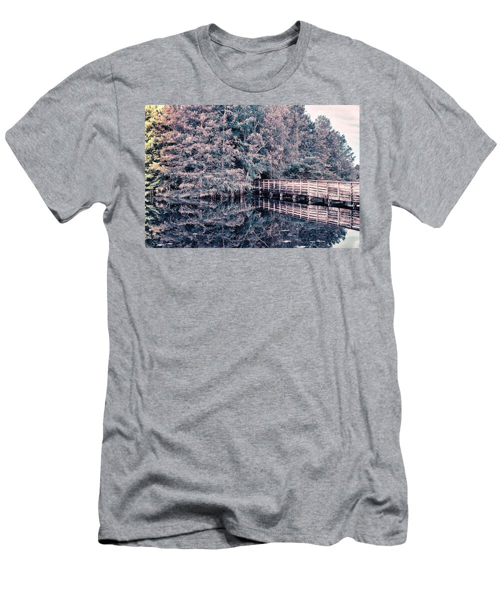 7 Florida Boynton Beach Green Cay Nature Center Wetlands Wooden Footpath Leading Into the Woods Laura Diez T-Shirt