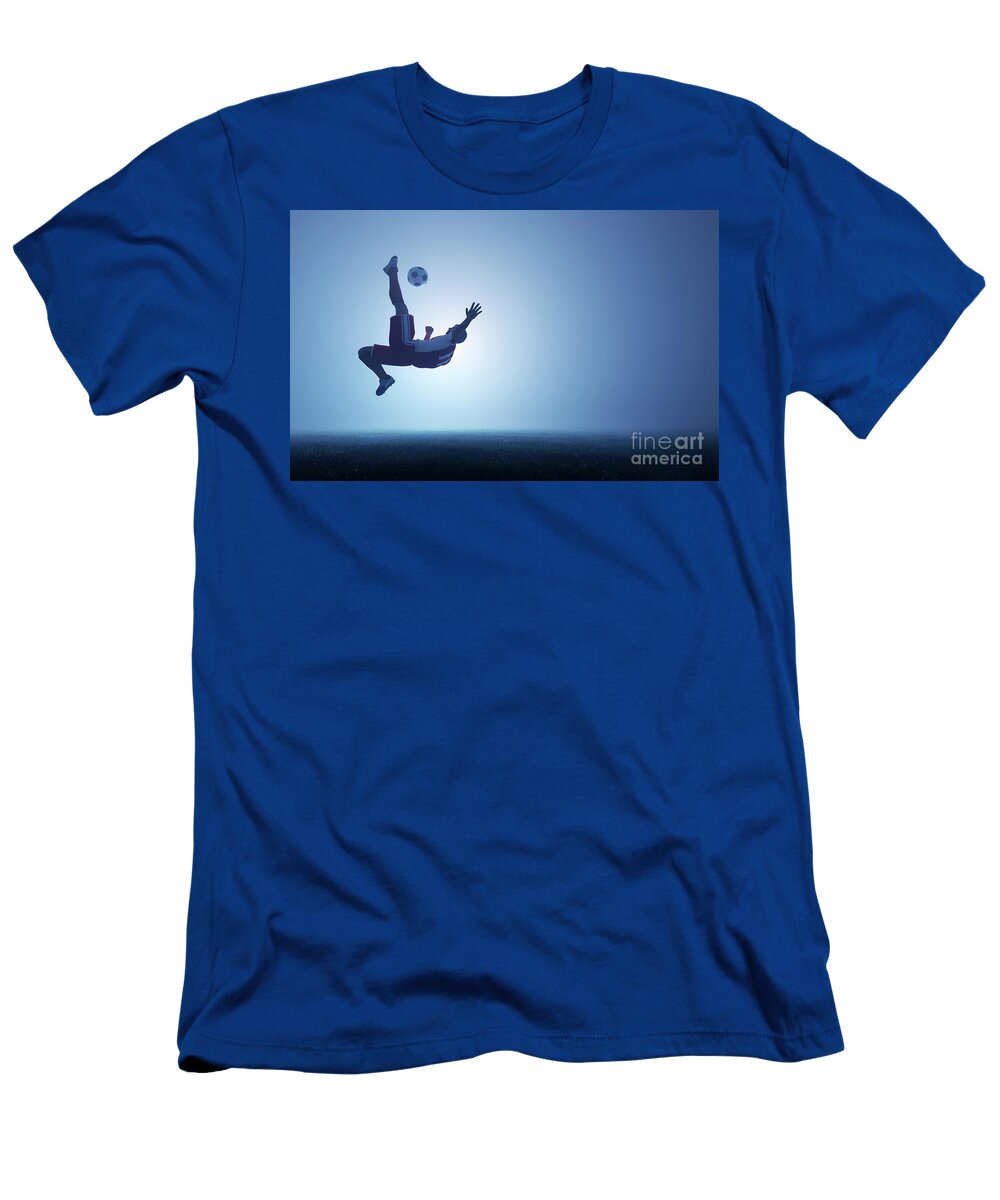 7 Football Soccer Player Shooting a Ball on Goal Michal Bednarek T-Shirt
