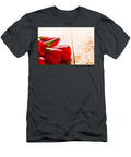 7 Fresh Red Tulip Flowers Bouquet on Wood Michal Bednarek T-Shirt