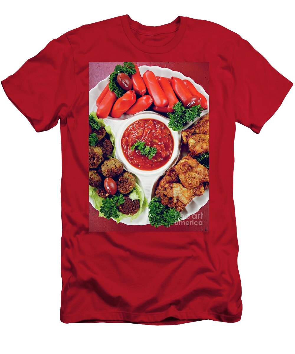 7 Super Bowl Sunday Football Party Celebration Food Platter Milleflore Images T-Shirt