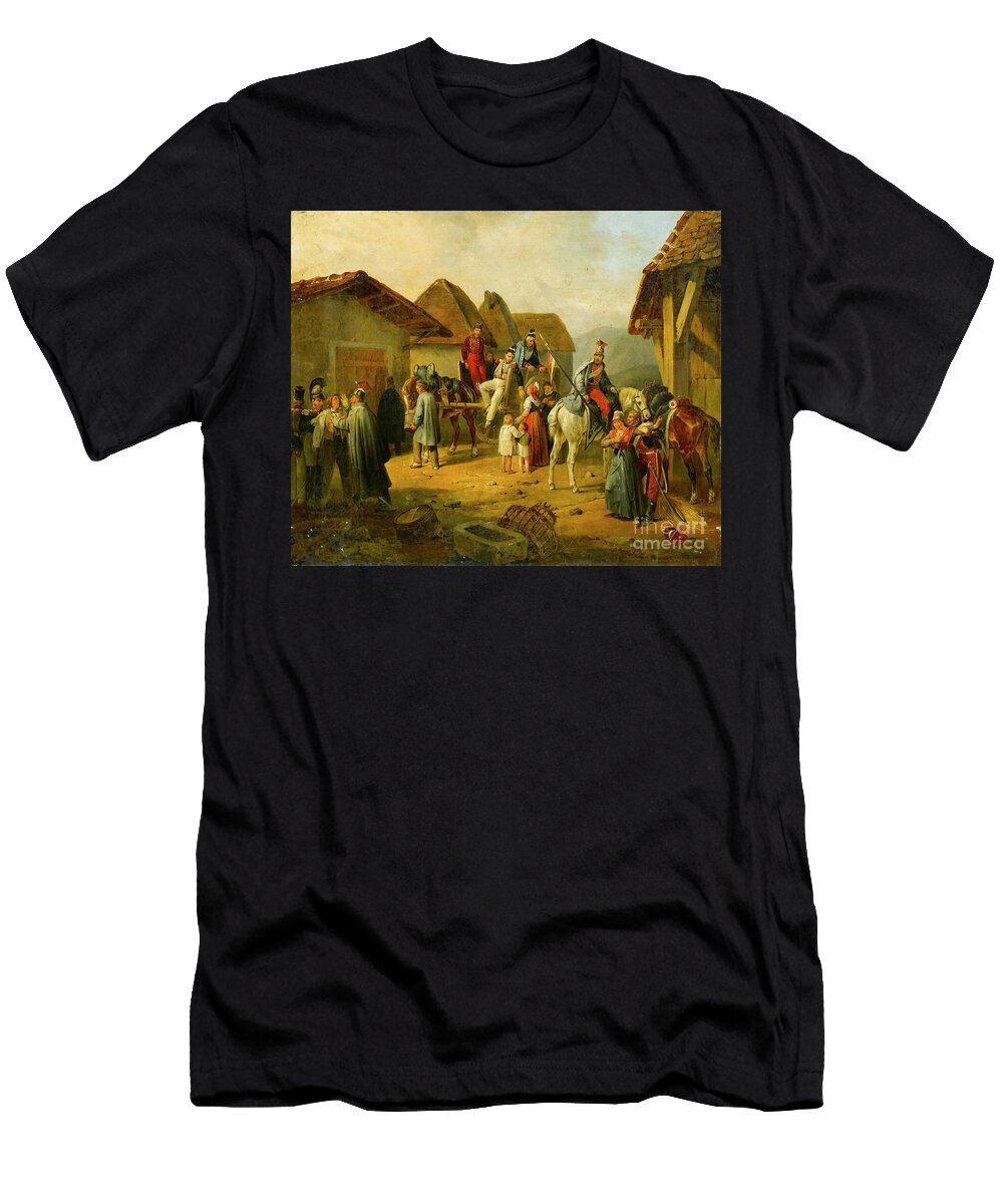 8 Austrian Cavalry Resting in a Village Albrecht Adam T-Shirt