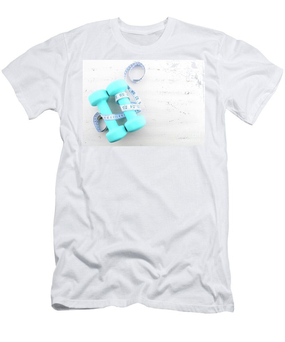 8 Health and Fitness Concept with Feminine Dumbbells Milleflore Images T-Shirt