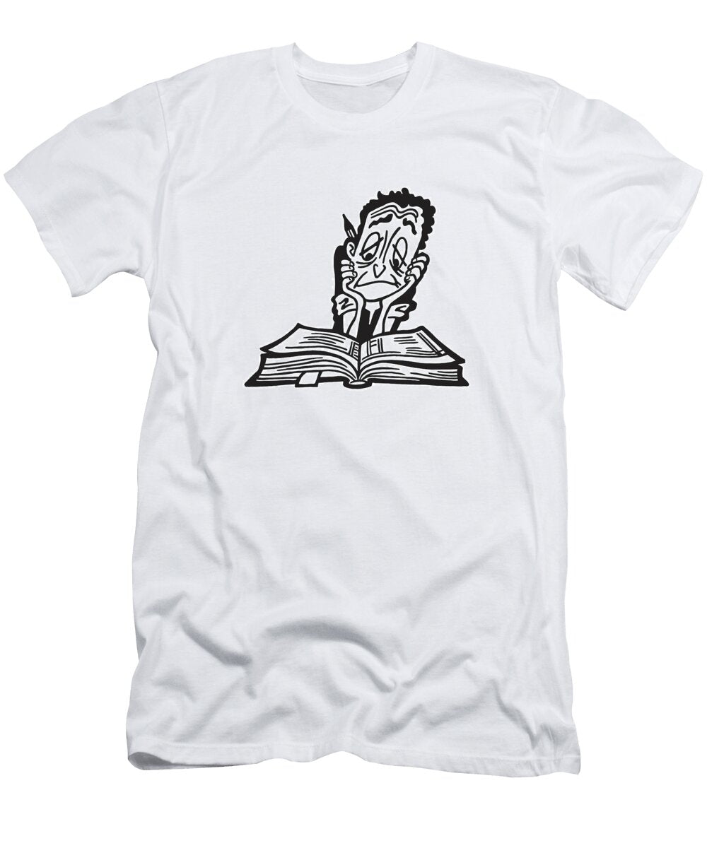 8 Man Reading a Book Csa Images T-Shirt