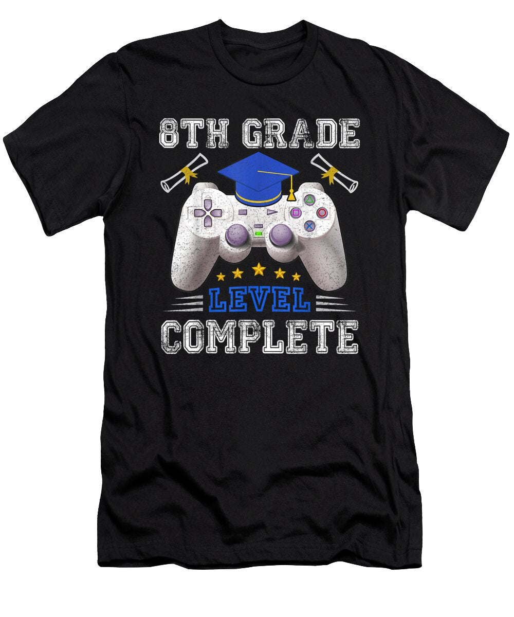 8th Grade Level Complete Gamer Christmas Ornament Decor Holiday Gift Huy Huynh Trong T-Shirt