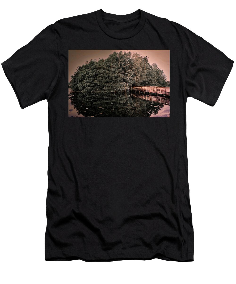9 Florida Boynton Beach Green Cay Nature Center Wetlands Wooden Footpath Leading Into the Woods Laura Diez T-Shirt