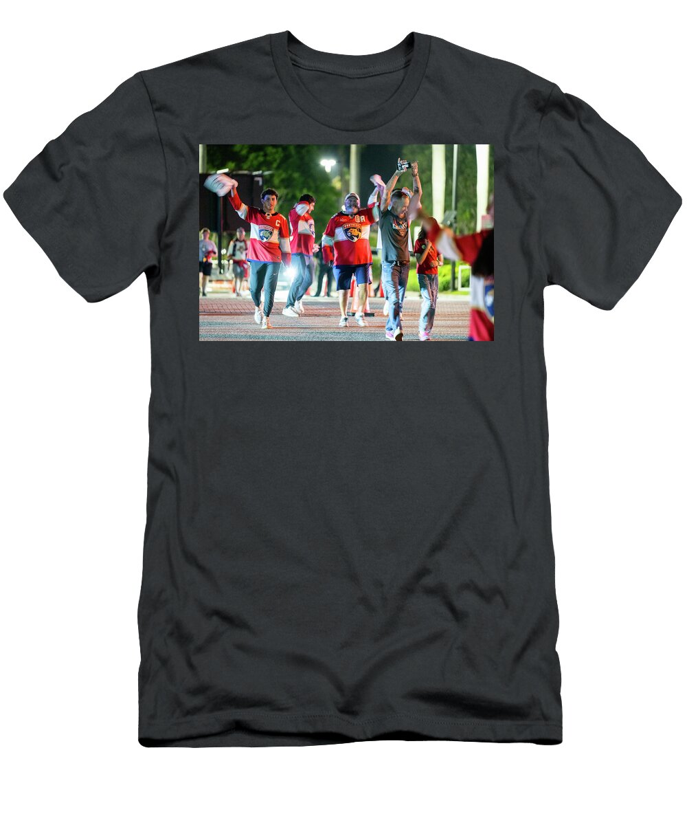 9 Happy Fans Leaving the Panthers Oilers Game Sunrise Florida 2025 Felix Mizioznikov T-Shirt