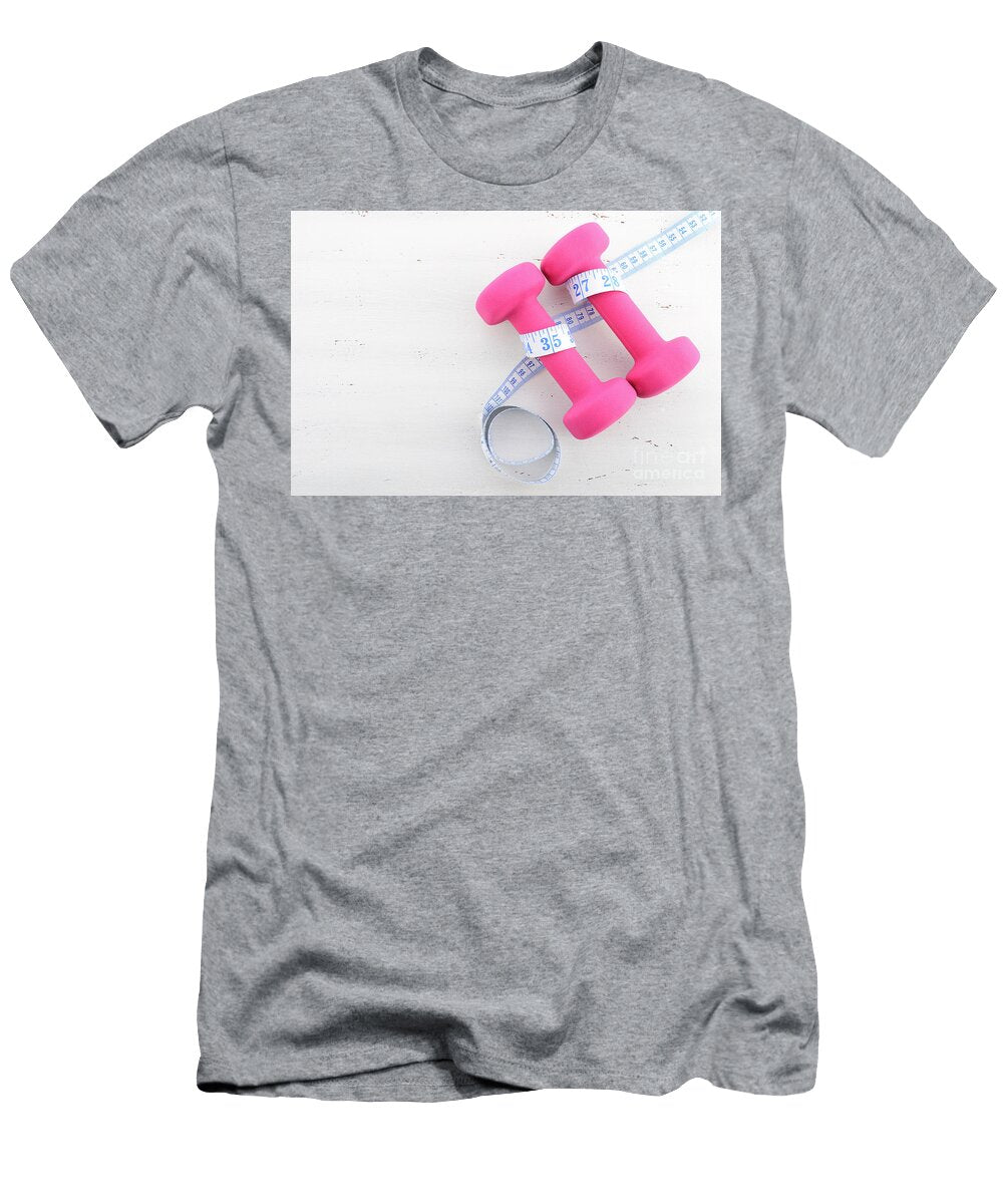 9 Health and Fitness Concept with Feminine Dumbbells Milleflore Images T-Shirt