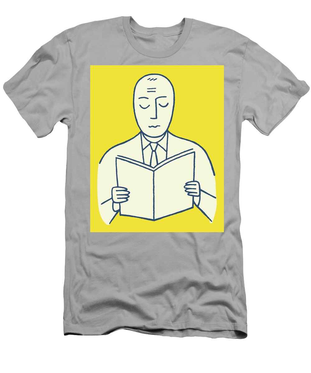 9 Man Reading a Book Csa Images T-Shirt