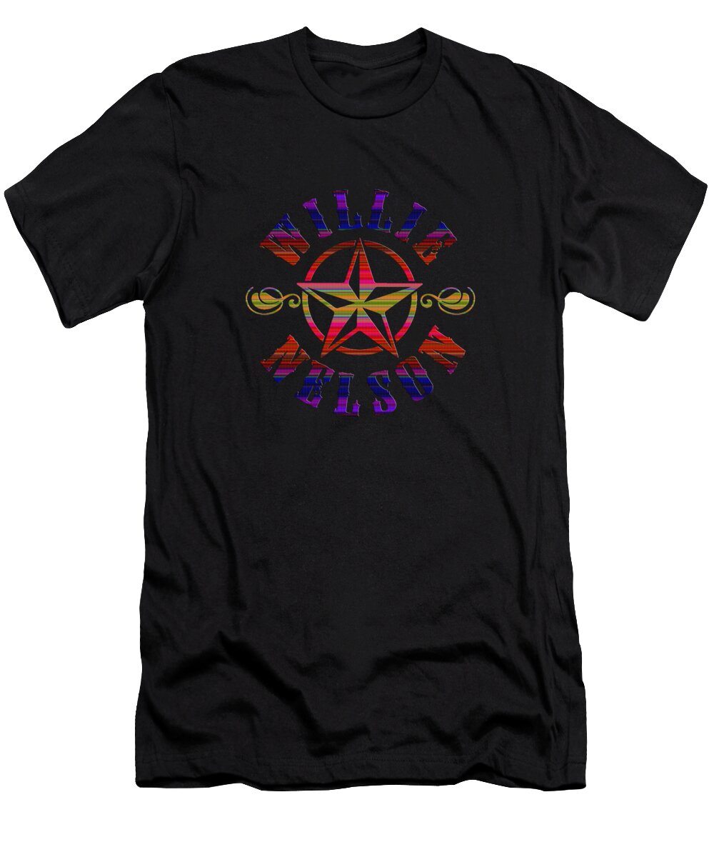 9 Willie Nelson American Musician Actor and Activist Kenneth Cescoti T-Shirt