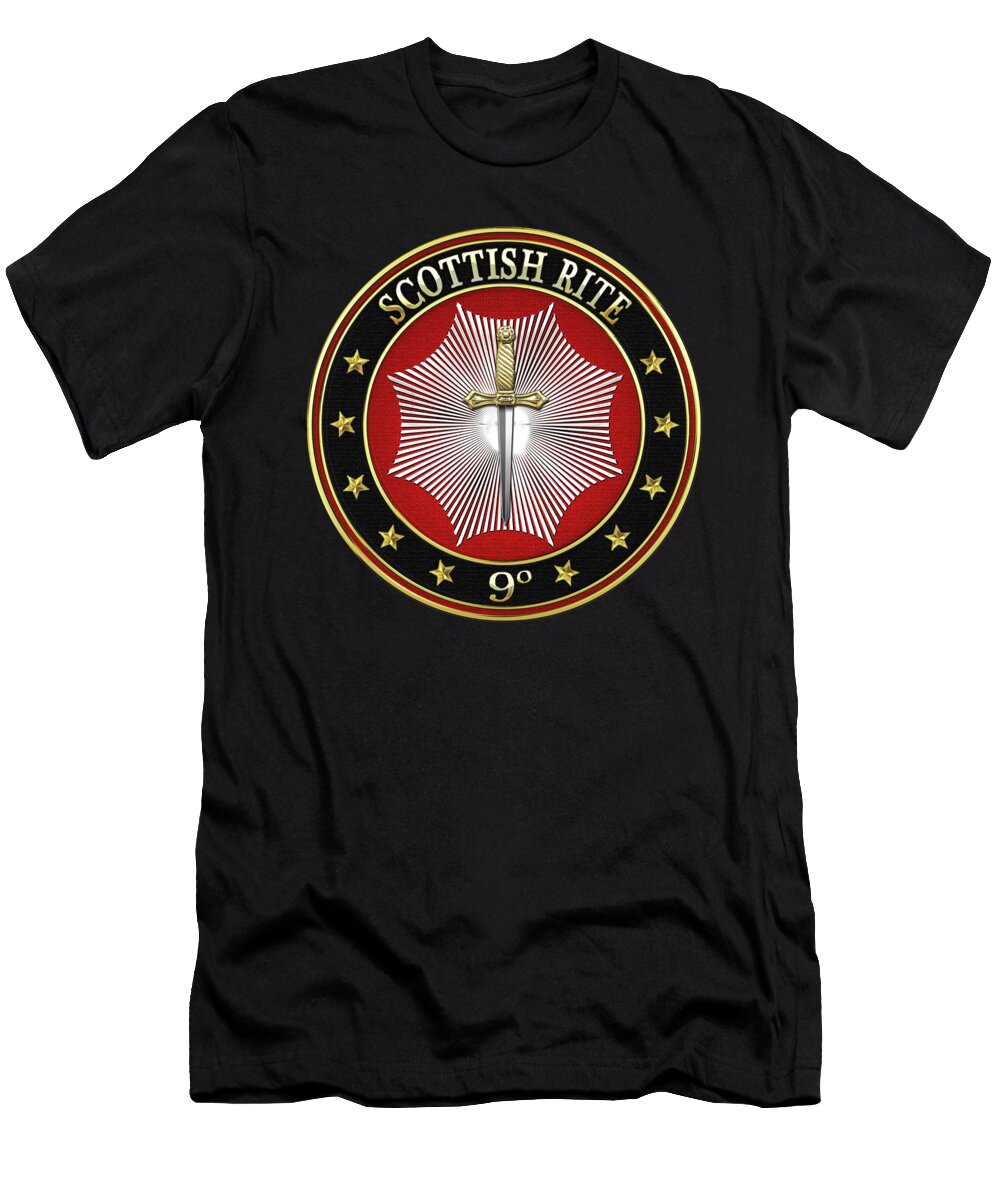 9th Degree Elu of the Nine Jewel on Black Leather Serge Averbukh T-Shirt