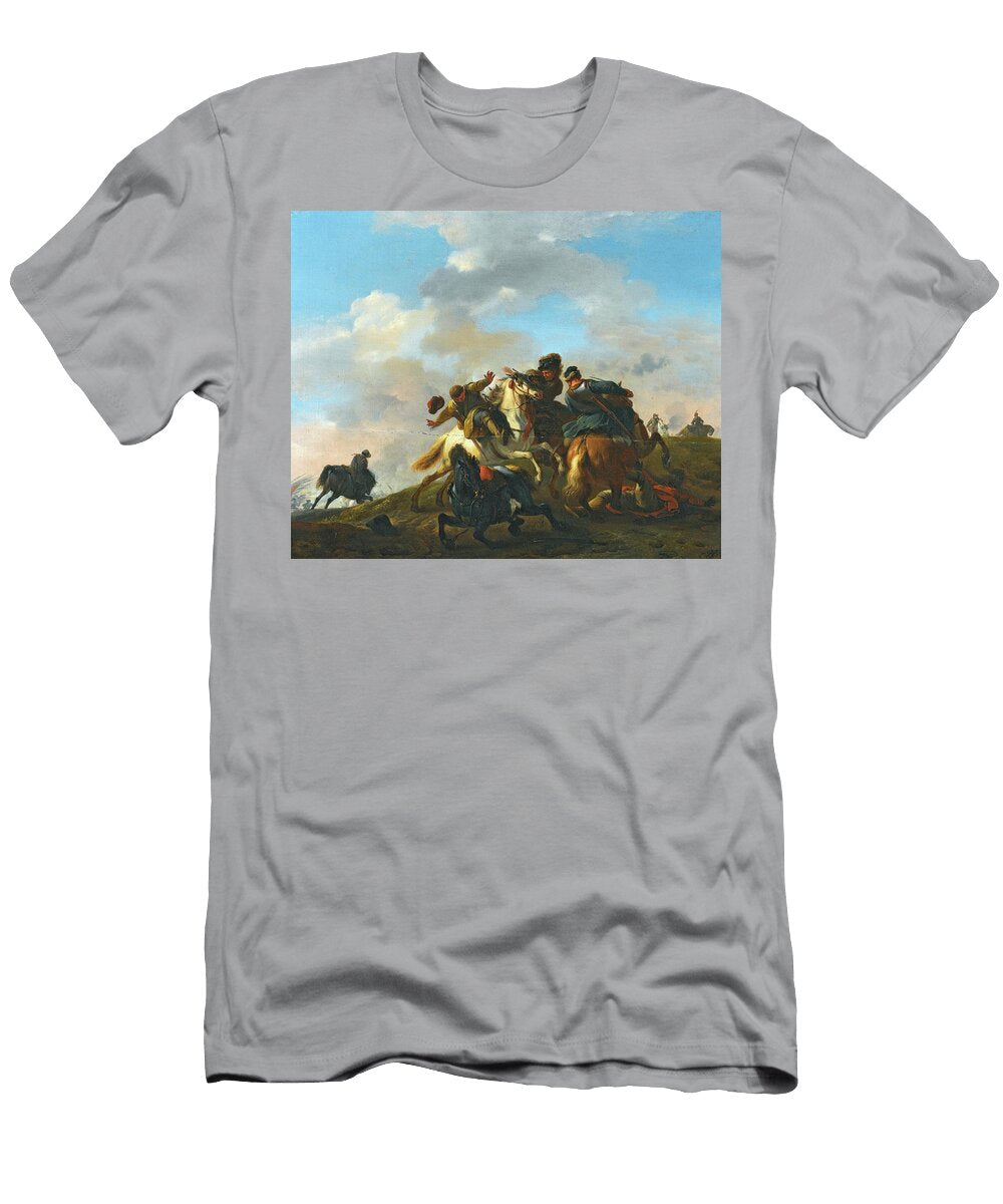 A Cavalry Skirmish Jan Van Huchtenburg T-Shirt