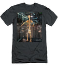 A Detailed View of a Human Skeleton Display in a Museum During D David Wood T-Shirt