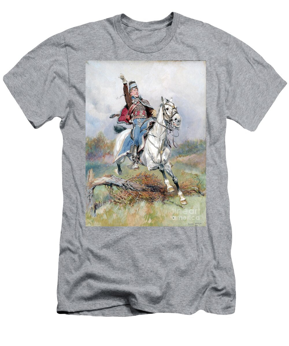 A French Cavalryman on Horseback 1900 Jean Baptiste Edouard Detaille T-Shirt
