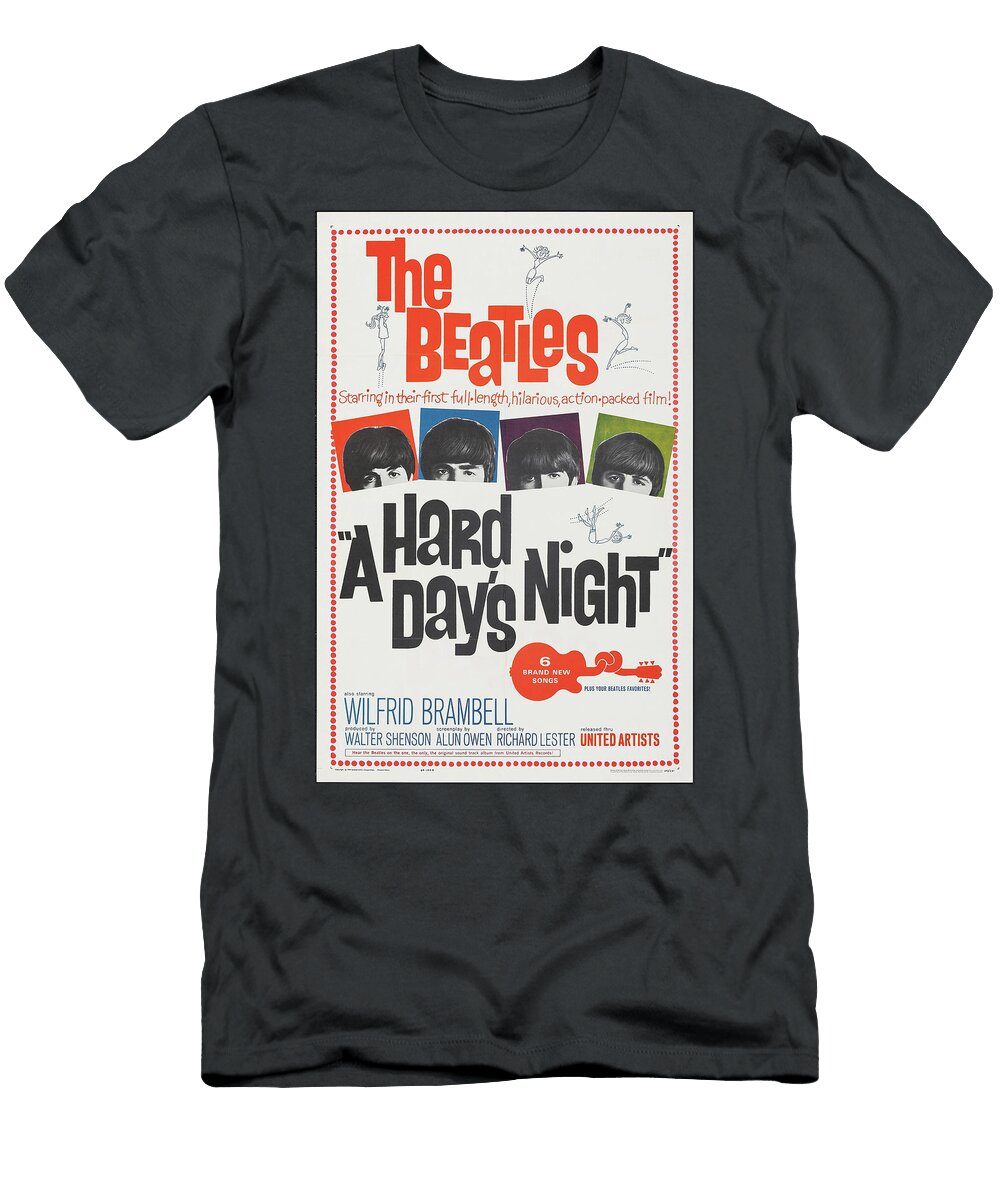 A Hard Days Night Poster 1964 Stars on Art T-Shirt