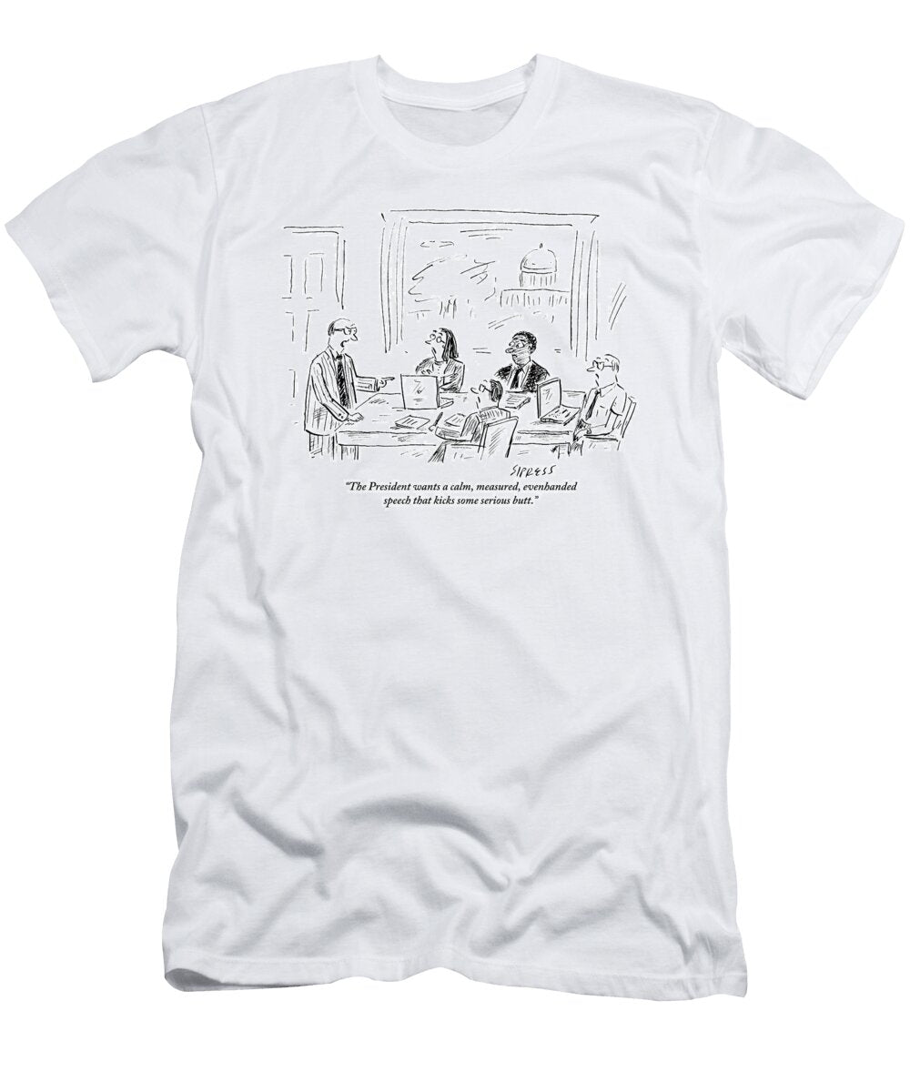 A Man Is Leading a Meeting of Four People David Sipress T-Shirt
