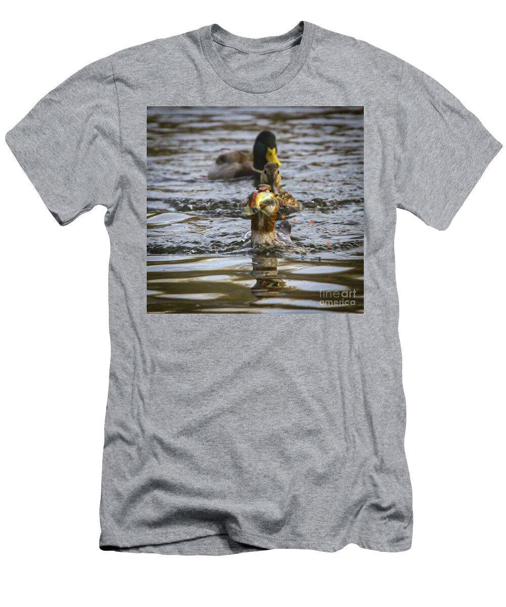 A Merganser with a Mouth Full Mitch Shindelbower T-Shirt