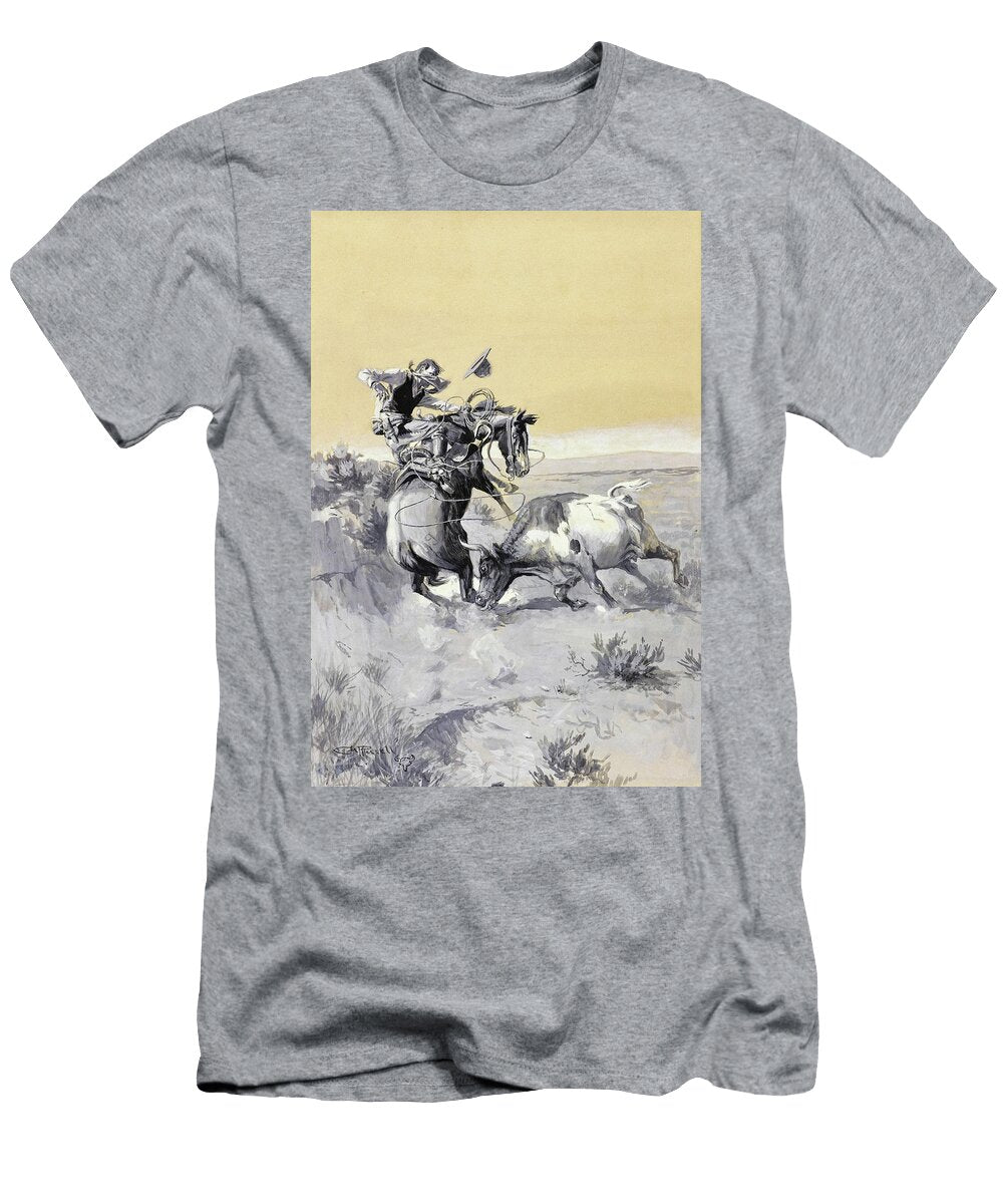 A Moment of Great Peril in a Cowboys Career Charles Marion Russell T-Shirt