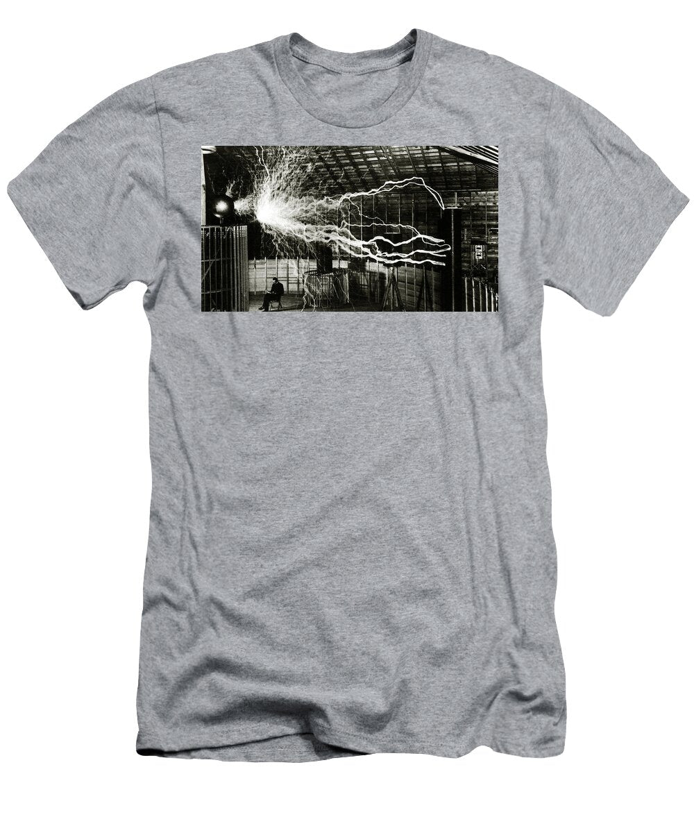 A Multiple Exposure Picture of Tesla with His Magnifying Transmitter American School T-Shirt