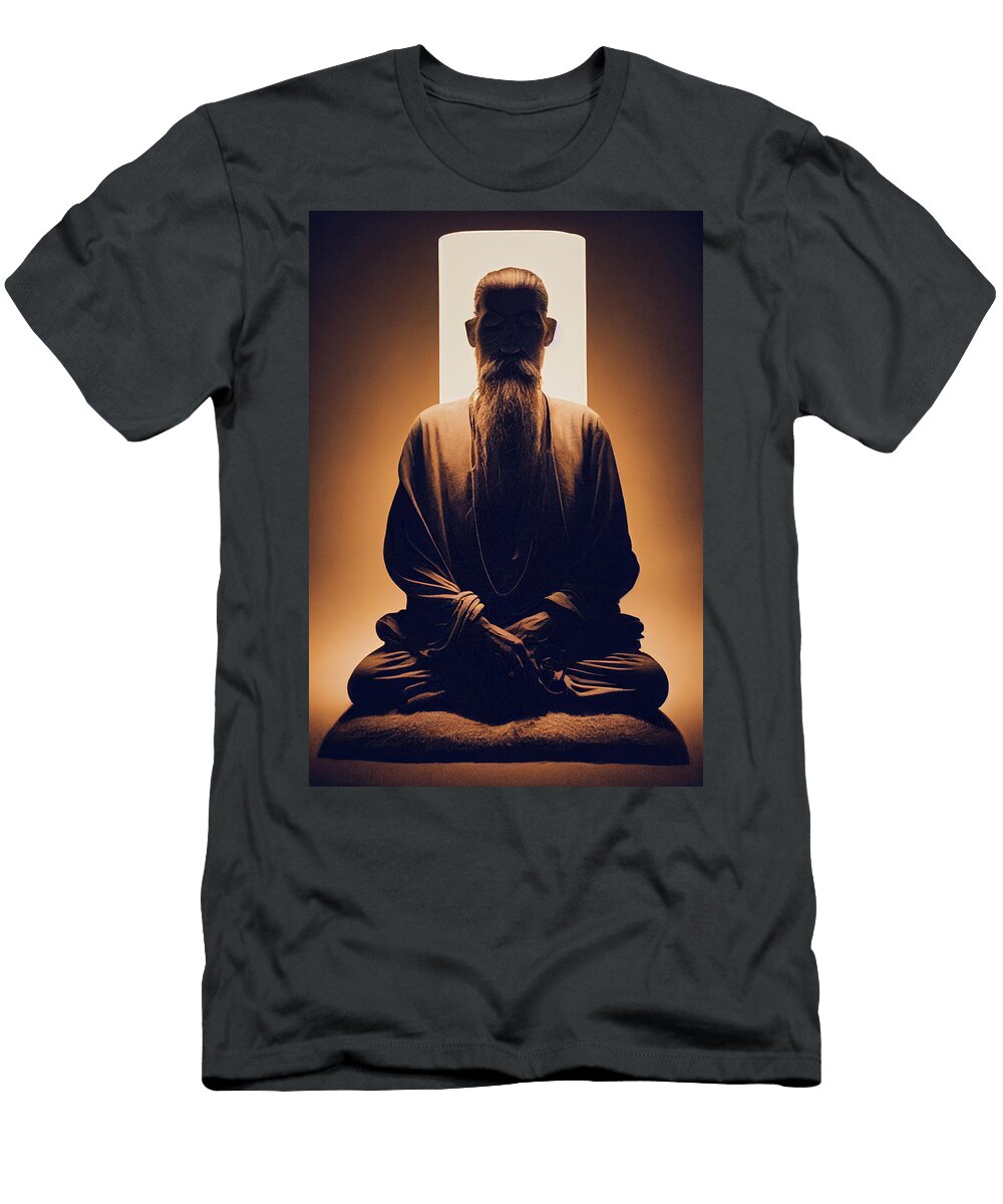 A Old Man with Beard Meditating Iluminated Nirvana Buda 46d6f525 F6f2 44bc Baef Ac84d52 Celestial Images T-Shirt