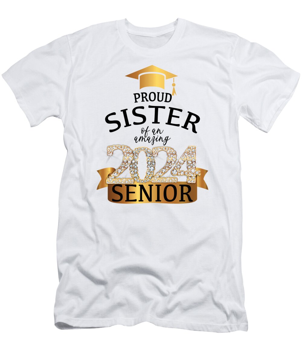 A Proud Sister of a 2024 Senior I Yellow School Millennialdesign T-Shirt