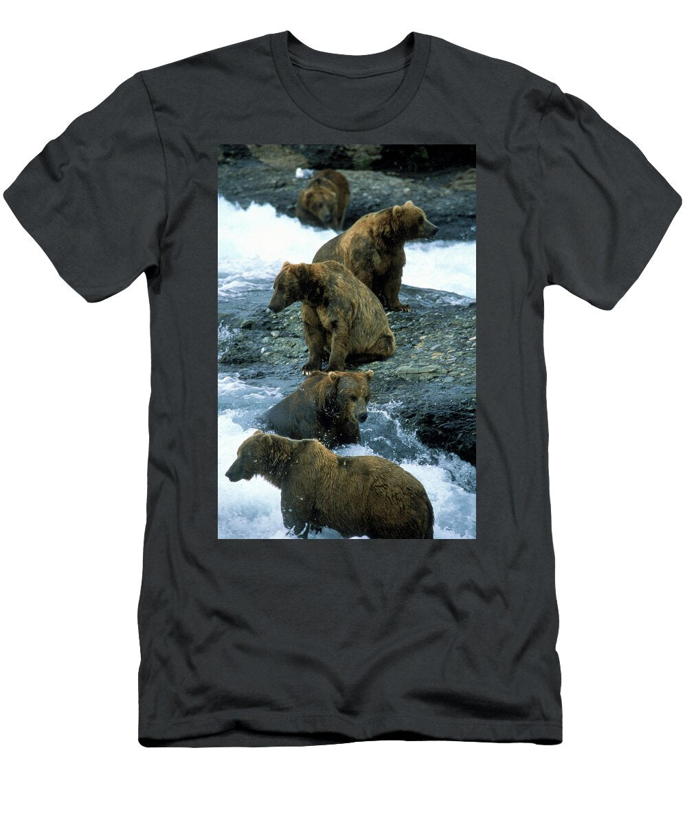 A Quintet of Brown Grizzly Bears Waits Cary Anderson T-Shirt