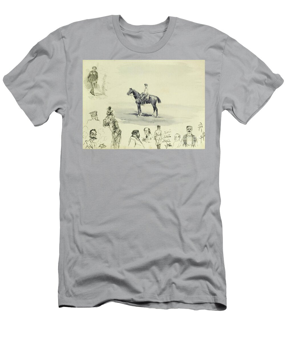 A Russian Cavalry Officer Recto Pen and Ink on Paper Ivan Alexeyevich Vladimirov T-Shirt
