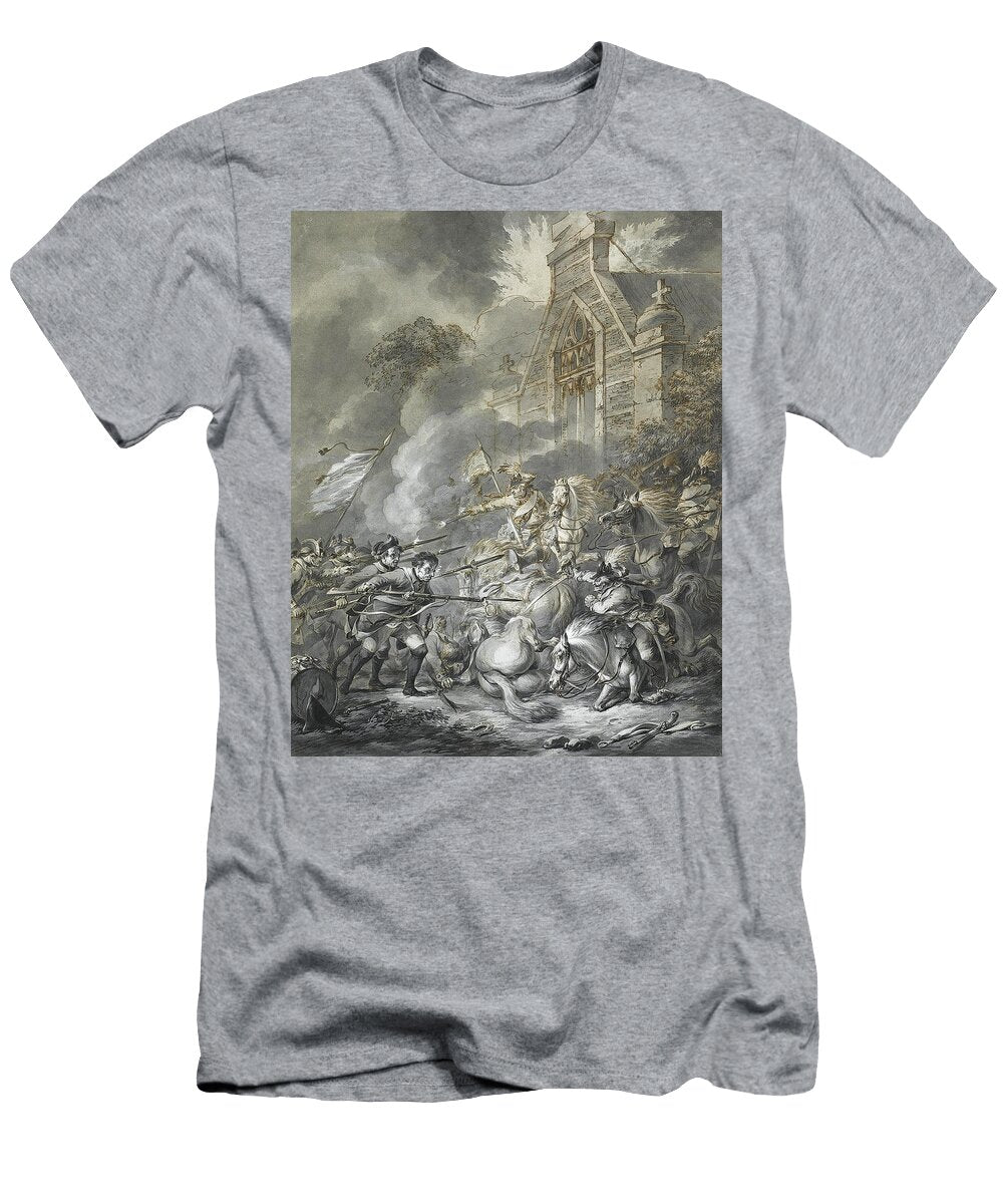 A Skirmish Between Cavalry Officers and Footsoldiers with Bayonets Dirk Langendijk T-Shirt