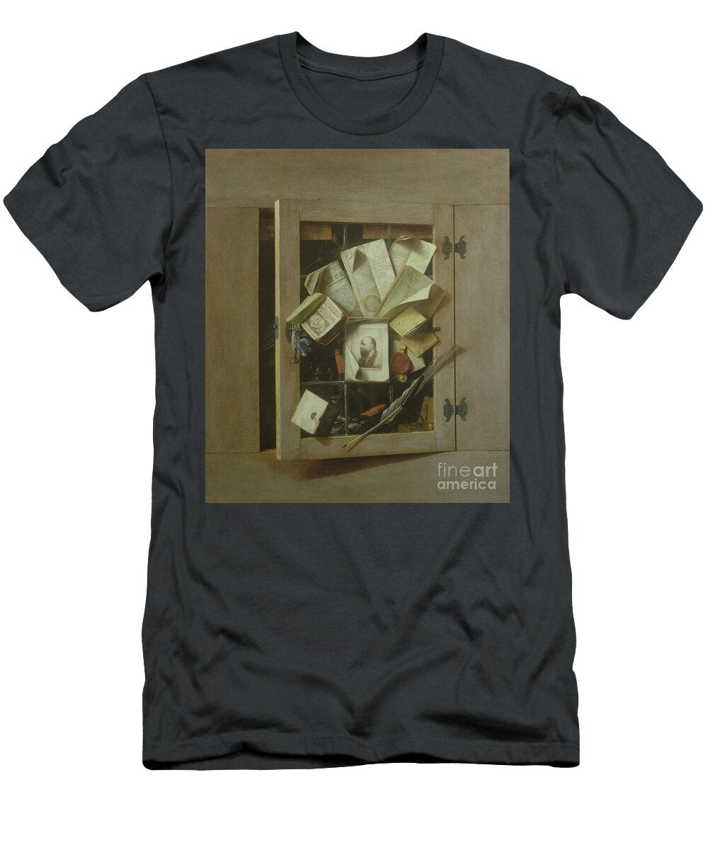 A Trompe Loeil of an Open Cupboard 1665 Cornelis Norbertus Gysbrechts T-Shirt