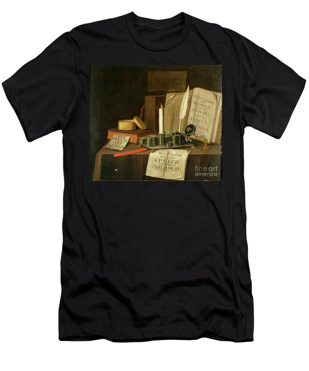 A Trompe Loeil with a Pewter Ink Stand Books and Papers 1702 Edwaert Colyer or Collier T-Shirt
