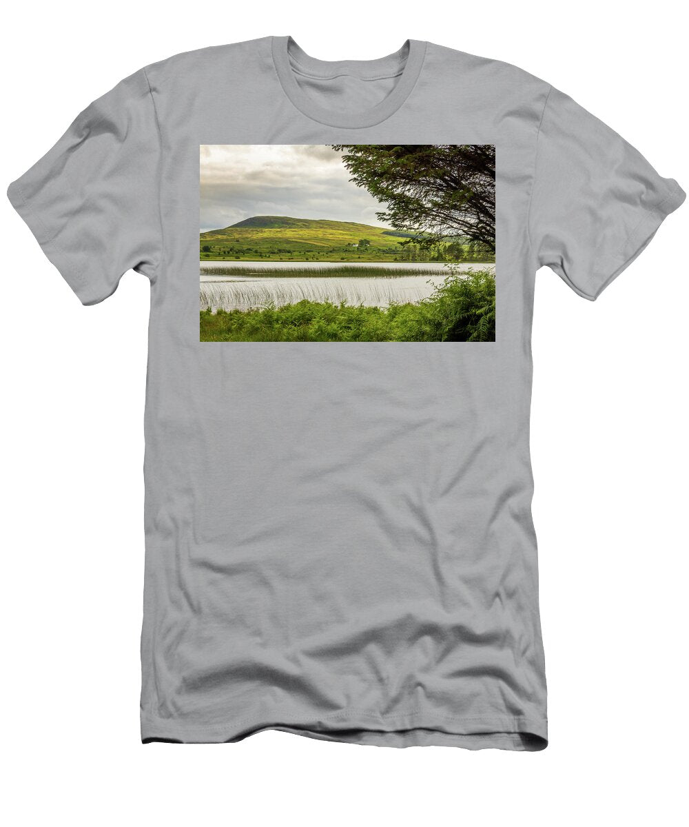 A View of Loch Stroan with a Reed Bed and the Hills in the Background Snapt Photography T-Shirt