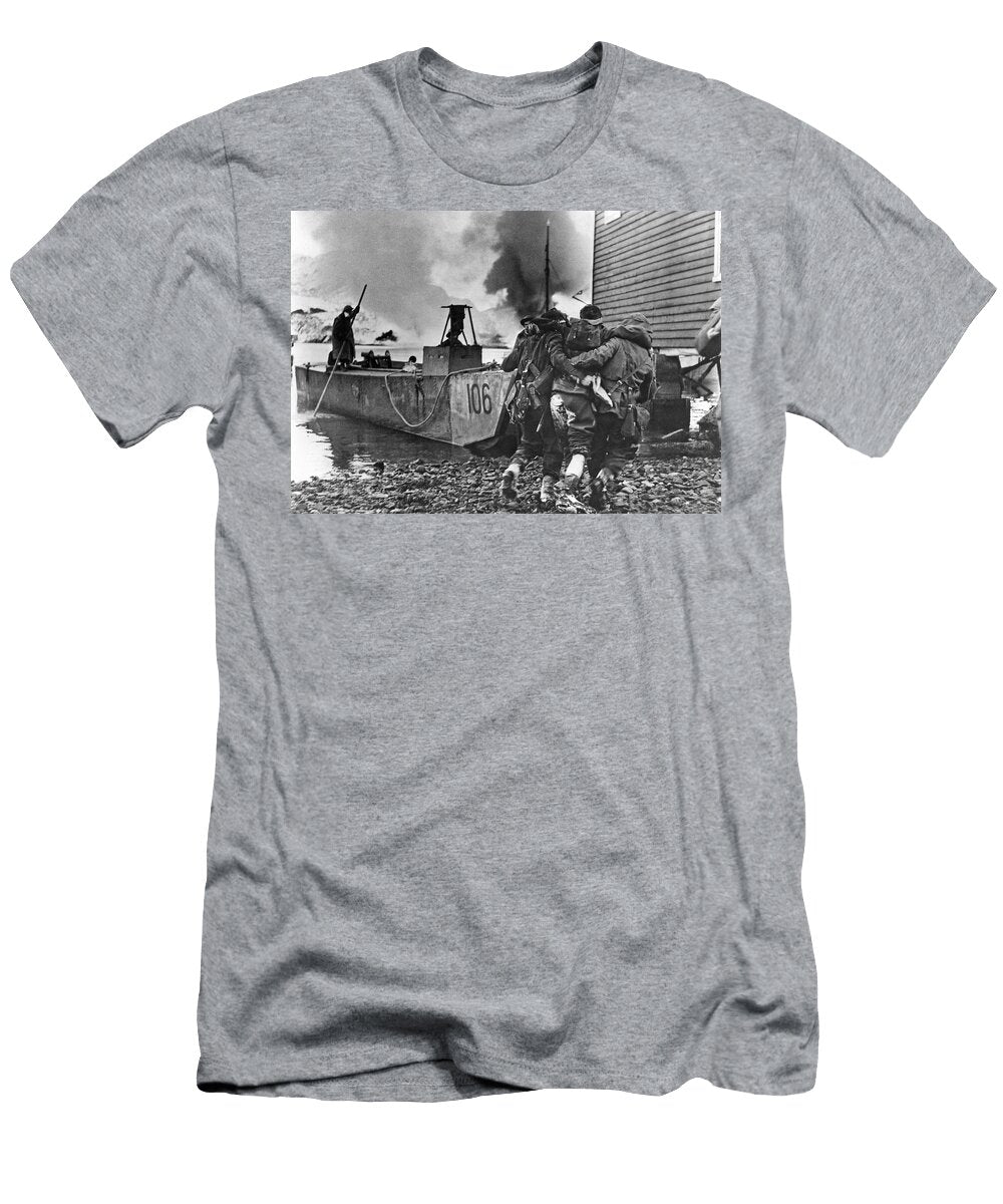 A Wounded British Commando Is Being Evacuated After a Raid on Ge Underwood Archives T-Shirt