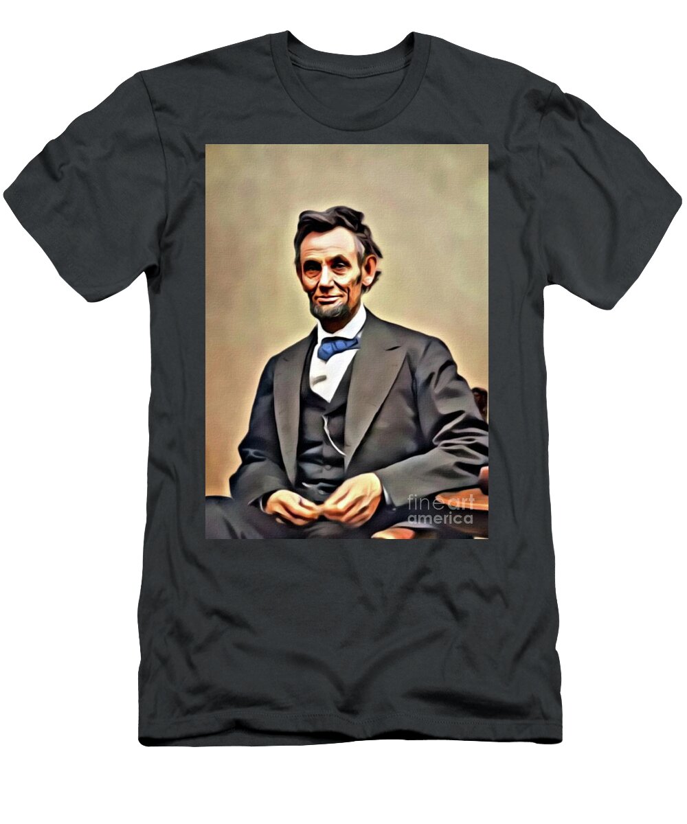 Abraham Lincoln President of the United States Digital Art By Mb Mary Bassett T-Shirt
