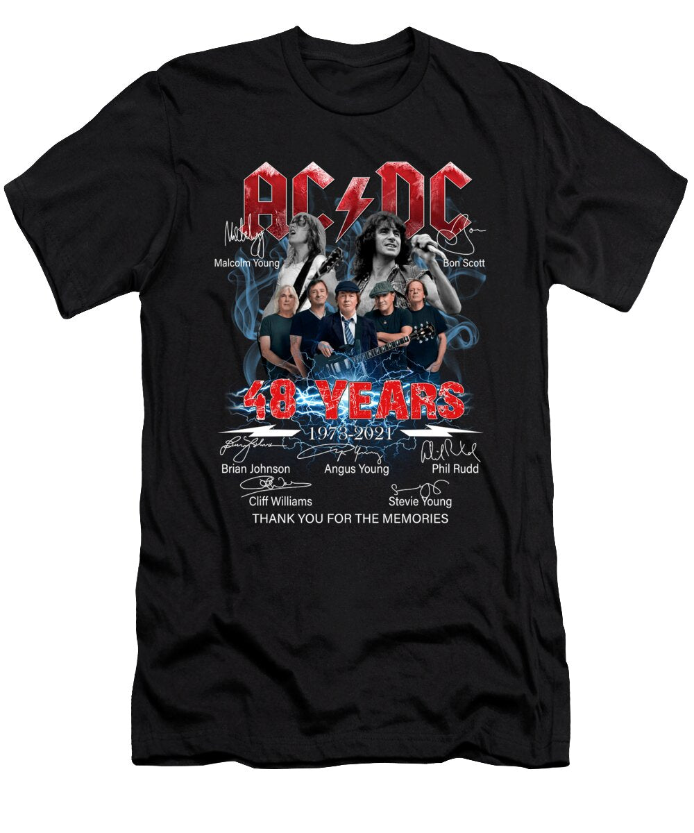 Ac DC 48 Years 1973 2021 Thank You for the Memories Thank You for the Memories Signatures Th T-Shirt