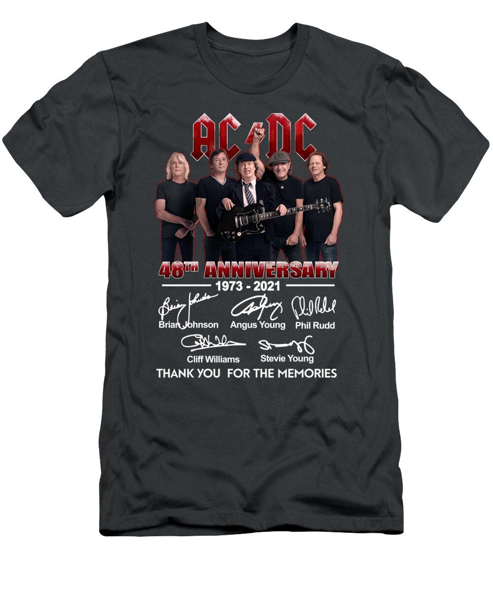 Ac DC 48th Anniversary 1973 2021 Thank You for the Memories Signature Black I Love This Shir Olivia King T-Shirt